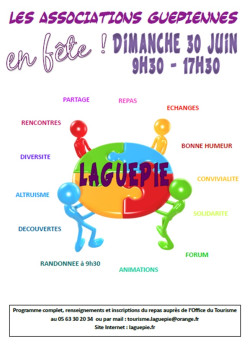 Fête des associations Dimanche 30 Juin à Laguépie Fête des associations Dimanche 30 Juin à Laguépie